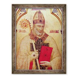 Tablou inramat - Giotto di Bondone - Sfantul Nicolae, panoul din stanga indepartat al altarului Badia - - Roveli