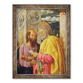 Tablou inramat - Andrea Mantegna - Altar din San Zeno Maggiore, Verona, detaliu al panoului din stanga aratand Sfantul Petru si Sfantul Paul - - Roveli