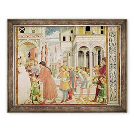 Tablou inramat - Benozzo di Lese di Sandro Gozzoli - Sfantul Augustin este condus de parintii sai la scoala din Tagaste, din viata Sfantului Augustin - - Roveli