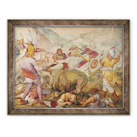 Tablou inramat - Antonio Vassilacchi - Lupta intre venetieni si turci - - Roveli