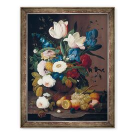 Tablou inramat - Severin Roesen - Natura moarta, flori si fructe - - Roveli
