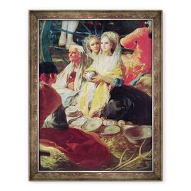 Tablou inramat - Francisco Jose de Goya y Lucientes - Doamnele cumpara ceramica la un stand din Madrid - - Roveli