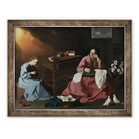 Tablou inramat - Francisco de Zurbaran - Hristos si Fecioara in Casa din Nazaret - - Roveli