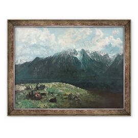 Tablou inramat - Gustave Courbet - Vedere panoramica a Alpilor, Les Dents du Midi - - Roveli