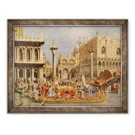 Tablou inramat - Canaletto - intoarcerea lui Bucintoro de Ziua inaltarii ulei pe panza - - Roveli