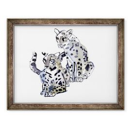 Tablou inramat - Mark Adlington - Mama si Fiul Leoparzii arabi - - Roveli