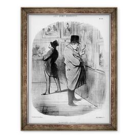 Tablou inramat - Honore Daumier - O adevarata iubitoare de arta, din seria caricaturilor Good Burghez, publicata in Le Charivari, 16 mai - - Roveli