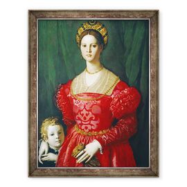 Tablou inramat - Agnolo di Cosimo Bronzino - O tanara femeie si baietelul ei - - Roveli