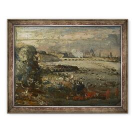 Tablou inramat - John Constable - Schita pentru Deschiderea podului Waterloo vazut de pe scarile Whitehall, 18 iunie 1817 - - Roveli