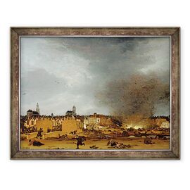 Tablou inramat - Egbert van der Poel - O vedere a Delft cu explozia din 1654 - - Roveli