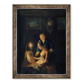 Tablou inramat - Emanuel Handmann - Lectia de muzica - - Roveli