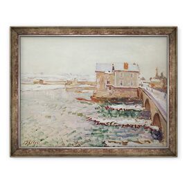 Tablou inramat - Alfred Sisley - Podul Moret in iarna anului 1889 - - Roveli