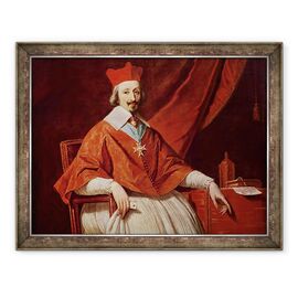 Tablou inramat - Philippe de Champaigne - Cardinalul din Richelieu 1585 - 1642, prelat francez si om de stat detaliu al partii superioare a corpului - - Roveli