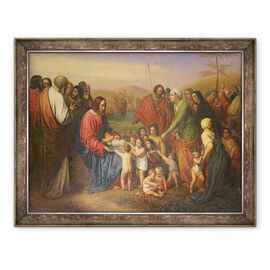Tablou inramat - Joseph-Nicolas Robert-Fleury - Lasati copiii mici sa vina la mine - - Roveli