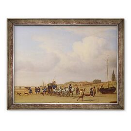 Tablou inramat - Adriaen van de Velde - Caruta nobila pe plaja la Scheveningen - - Roveli