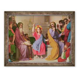 Tablou inramat - Jean Auguste Dominique Ingres - Isus printre doctori detaliu al lui Isus - - Roveli