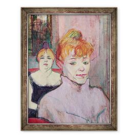 Tablou inramat - Henri de Toulouse-Lautrec - in Salonul de pe Rue des Moulins detaliu al prim-plan, sefii a doua femei - - Roveli