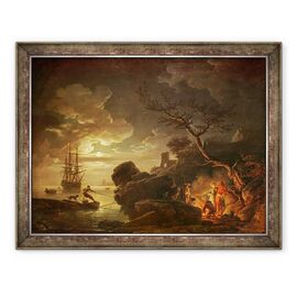 Tablou inramat - Claude Joseph Vernet - Peisaj de Lumina Lunii - - Roveli