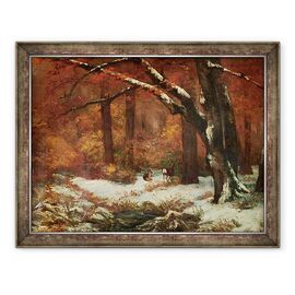 Tablou inramat - Gustave Courbet - Caprioara se retrage - - Roveli