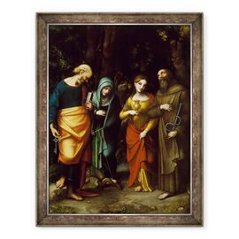 Tablou inramat - Correggio - Sfintii Petru, Marta, Maria Magdalen si Leonard - - Roveli