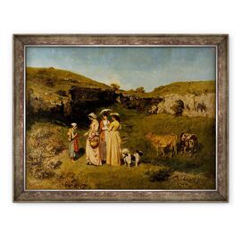 Tablou inramat - Gustave Courbet - Tinerele doamne ale satului - - Roveli