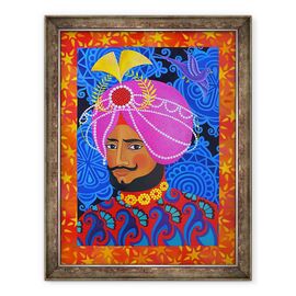 Tablou inramat - Jane Tattersfield - Maharaja cu turban roz, 2012 - - Roveli
