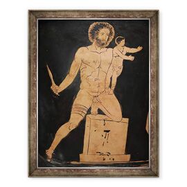 Tablou inramat - Policoro Painter - Detaliu al unui Lucanian Calyx-Krater - - Roveli