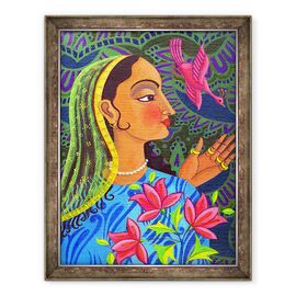 Tablou inramat - Jane Tattersfield - Maharani cu pasare magenta, 2011 - - Roveli