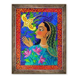 Tablou inramat - Jane Tattersfield - Maharani cu pasare galbena, 2011 - - Roveli