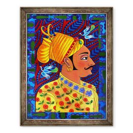 Tablou inramat - Jane Tattersfield - Maharaja cu pasari albastre, 2011 - - Roveli