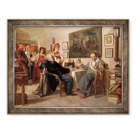 Tablou inramat - Nikolai Vasilievich Nevrev - Piata. Vanzarea de iobagi - - Roveli