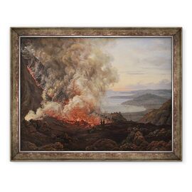 Tablou inramat - Johan Christian Dahl - Eruptia vulcanului Vezuviu - - Roveli