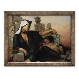 Tablou inramat - Elisabeth Maria Anna Jerichau-Baumann - Un egiptean Fellah Femeie cu copilul ei - - Roveli