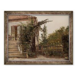 Tablou inramat - Christen Schjellerup Kobke - Treptele Gradinii care duc la studioul artistului de la Blegdammen in afara Copenhaga - - Roveli
