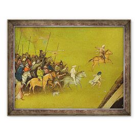 Tablou inramat - Hieronymus Bosch - Adorarea Magilor, detaliu al fundalului - - Roveli