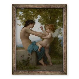 Tablou inramat - William-Adolphe Bouguereau - O tanara fata care se apara impotriva lui Eros - - Roveli