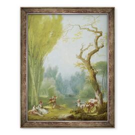 Tablou inramat - Jean-Honore Fragonard - Un joc de cai si calaret - - Roveli