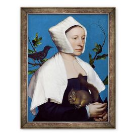 Tablou inramat - Hans Holbein the Younger - Doamna cu o veverita si un Starling - - Roveli
