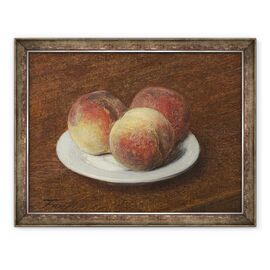 Tablou inramat - Ignace Henri Jean Fantin-Latour - Trei piersici pe o farfurie - - Roveli