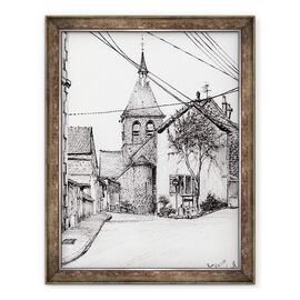 Tablou inramat - Vincent Alexander Booth - Biserica din Laignes Franta, 2007 - - Roveli