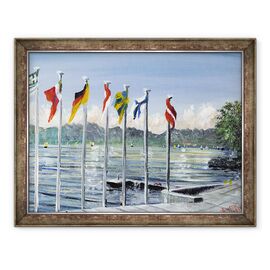 Tablou inramat - Vincent Alexander Booth - Steaguri despre Lac Leman, 2010 - - Roveli