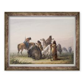 Tablou inramat - Alfred Jacob Miller - Furnizarea taberei cu carne de bivol - - Roveli
