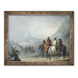 Tablou inramat - Alfred Jacob Miller - Furtuna, Asteptand Caravana - - Roveli