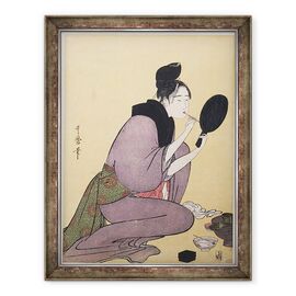 Tablou inramat - Kitagawa Utamaro - Kuchi-beni - - Roveli