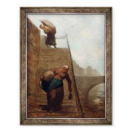 Tablou inramat - Honore Daumier - Washerwomen pe treptele cheului - - Roveli