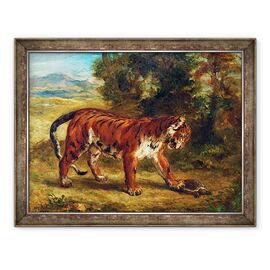Tablou inramat - Ferdinand Victor Eugene Delacroix - Tigru cu broasca testoasa - - Roveli