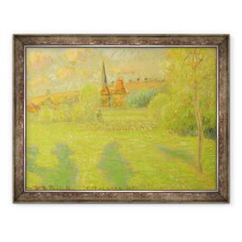 Tablou inramat - Camille Pissarro - Pastorul si biserica lui Eragny - - Roveli