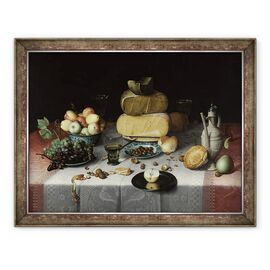 Tablou inramat - Floris Claesz. van Dyck - Natura moarta cu branza - - Roveli