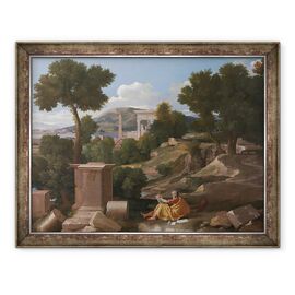 Tablou inramat - Nicolas Poussin - Peisaj cu Sfantul Ioan pe Patmos - - Roveli