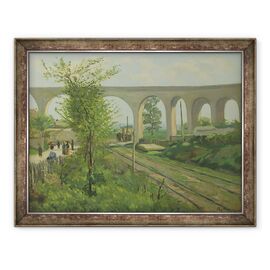 Tablou inramat - Jean Baptiste Armand Guillaumin - Apeductul Arcueil la intersectia feroviara Sceaux - - Roveli